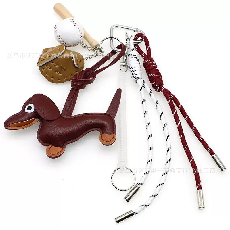 Cross-border Miu Bag Pendant Dachshund Doll Pendant School Bag Car Pendant Advanced Sense Keychain Gift