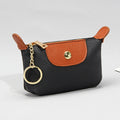 New first layer cowhide mini coin purse women's high-end contrast color niche keychain coin storage small wallet