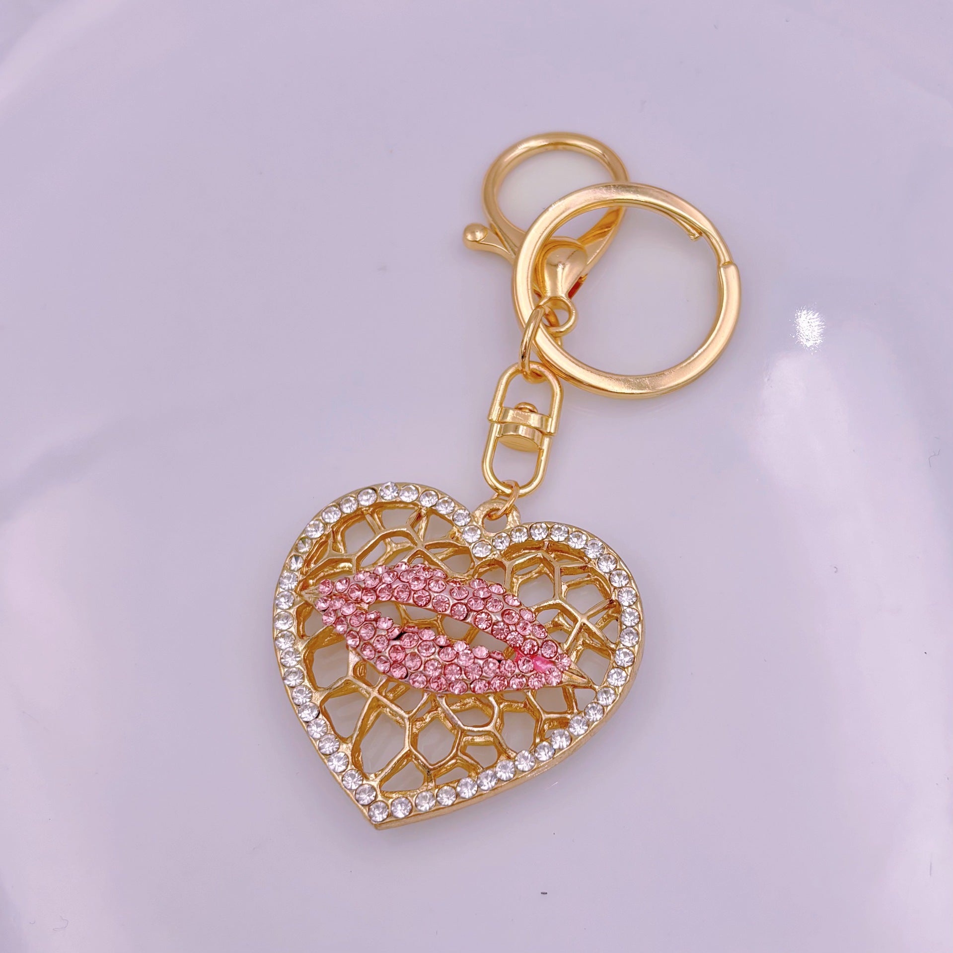 [Clearance specials] Cross-border European and American alloy diamond-encrusted cute animal keychain car pendant bag pendant