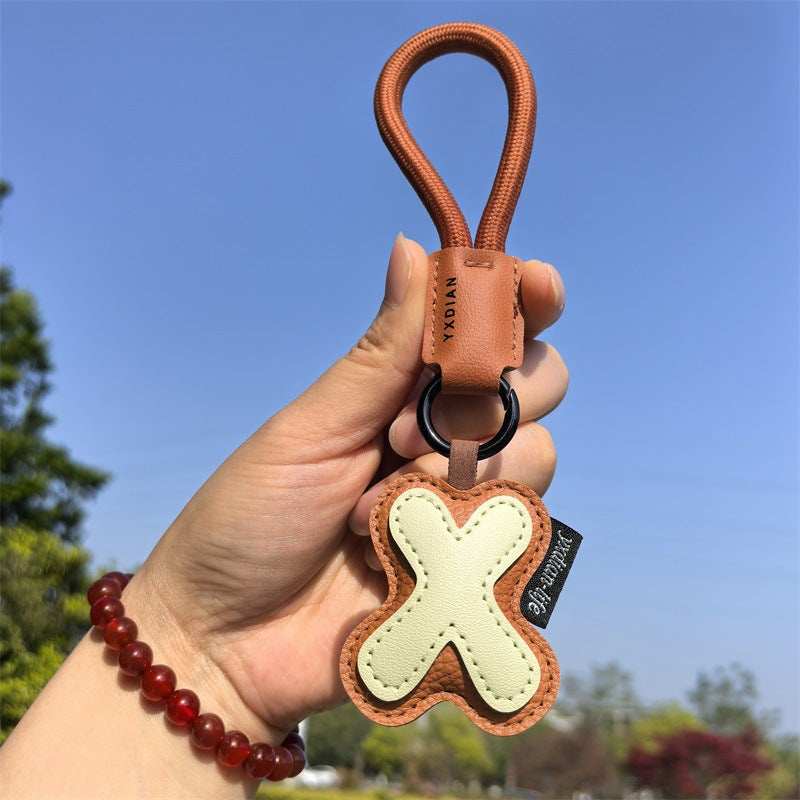 English Letter Cross-border Good Luck Keychain Pendant Anti-lost Couple Creative Personality Men's and Women's Wedding Gift Ins