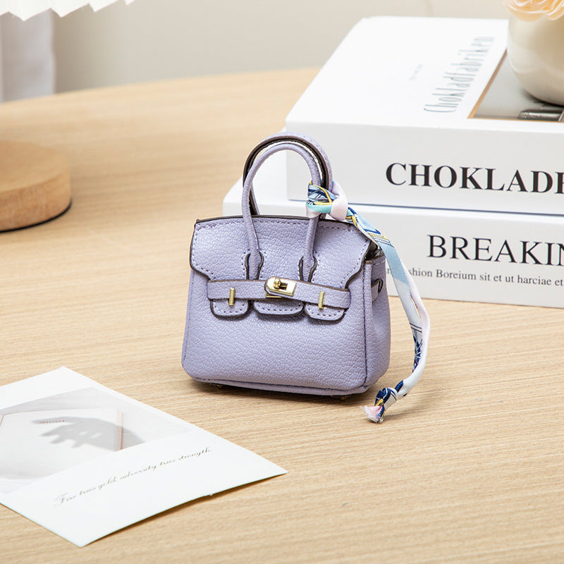 H Brand Bag Small Pendant Mini Platinum Bag Bucket Bag Cute Creative Car Keychain Accessory Earphone Lipstick Bag