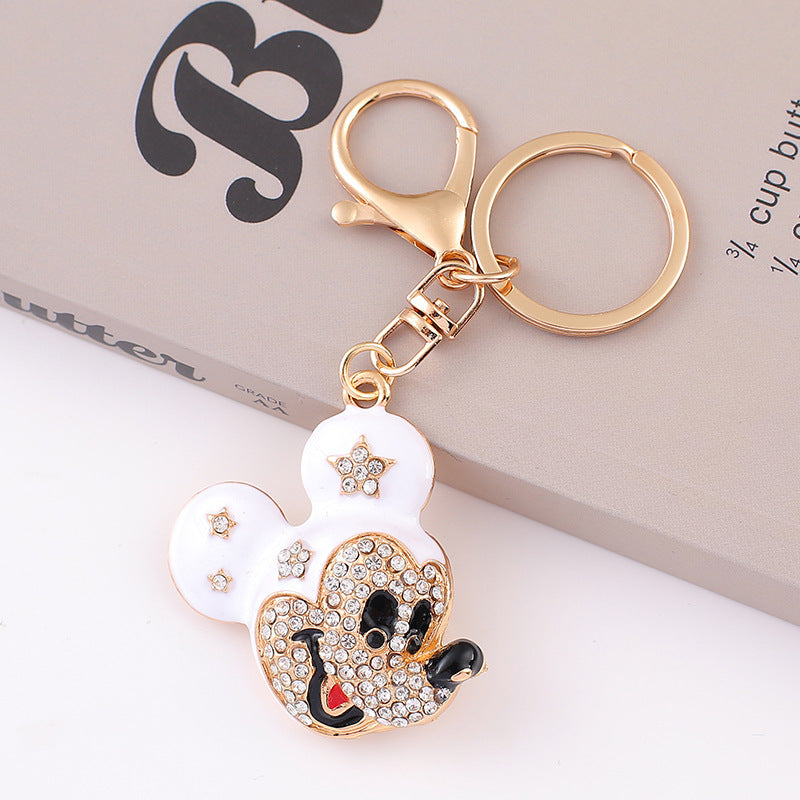 [Clearance specials] Cross-border European and American alloy diamond-encrusted cute animal keychain car pendant bag pendant