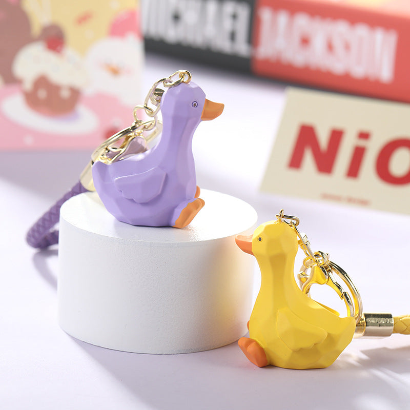 Cartoon resin New Cut duck key chain mobile phone bag pendant adorable cute car key chain