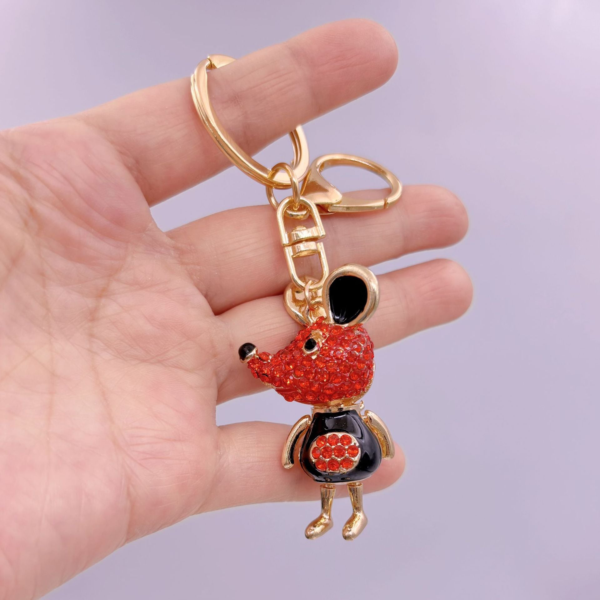 [Clearance specials] Cross-border European and American alloy diamond-encrusted cute animal keychain car pendant bag pendant