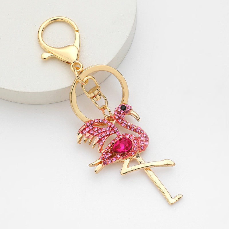 [Clearance specials] Cross-border European and American alloy diamond-encrusted cute animal keychain car pendant bag pendant