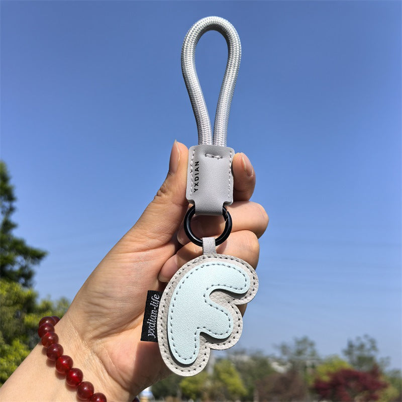 English Letter Cross-border Good Luck Keychain Pendant Anti-lost Couple Creative Personality Men's and Women's Wedding Gift Ins