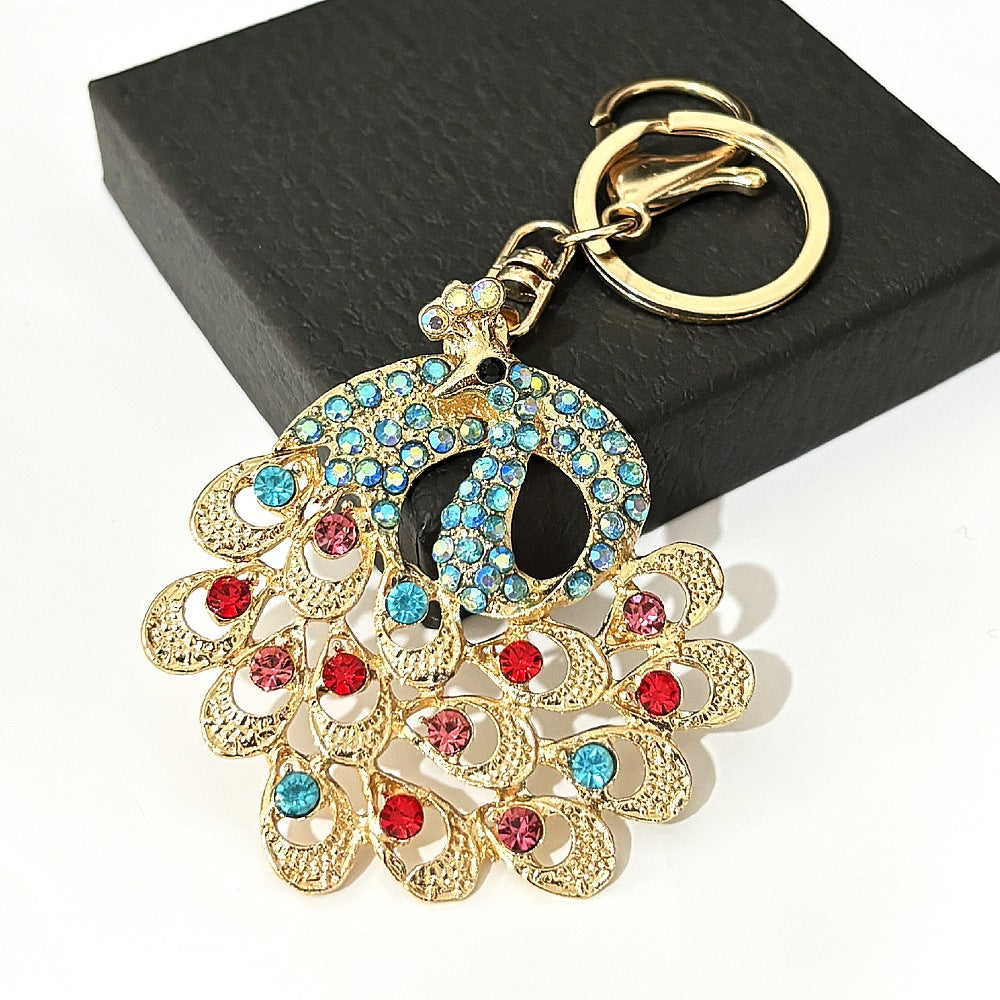 [Clearance specials] Cross-border European and American alloy diamond-encrusted cute animal keychain car pendant bag pendant