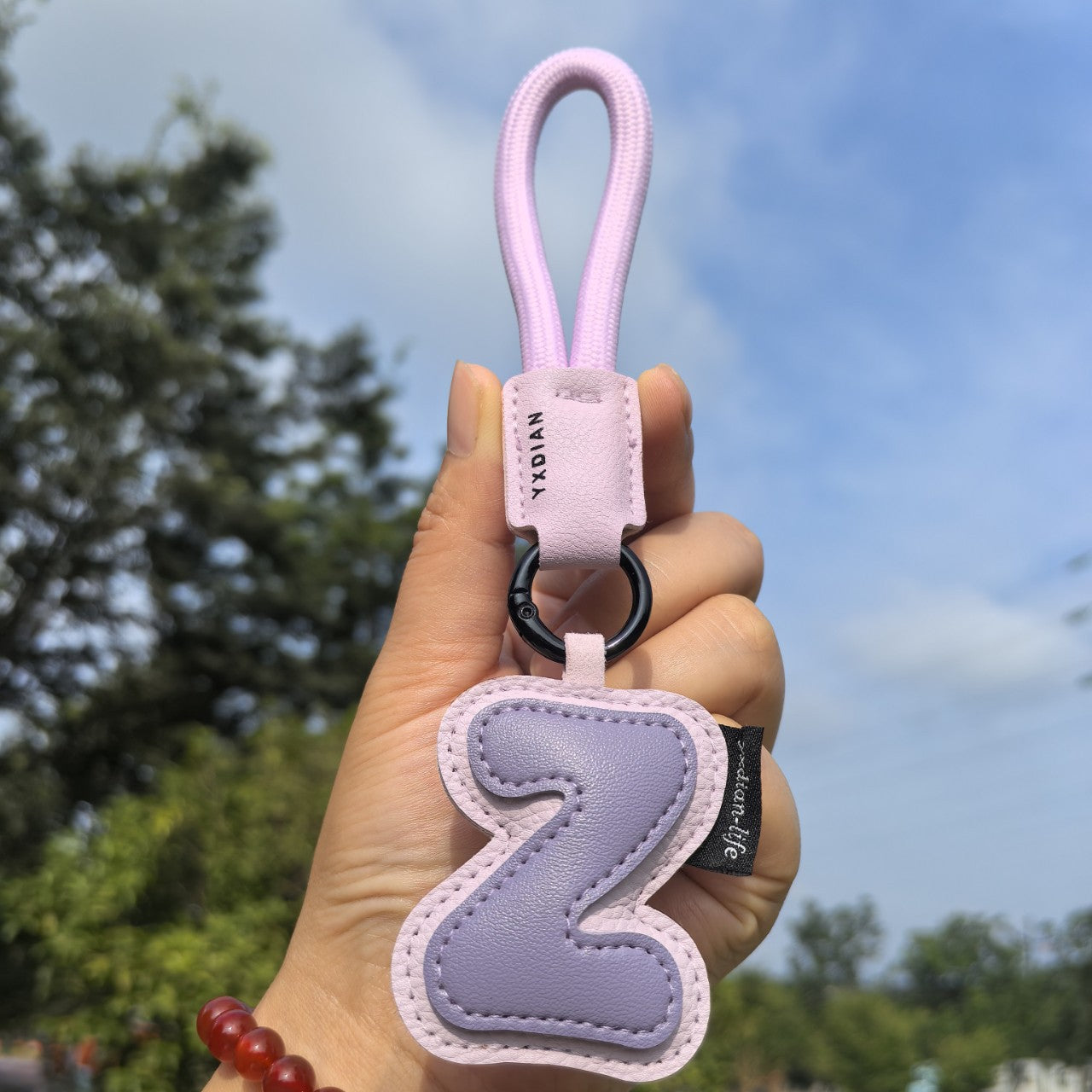 English Letters Cross-Border Good Luck Keychain Pendant Anti-Lost Couple Creative Stylish Men and Women Wedding Gifts Ins
