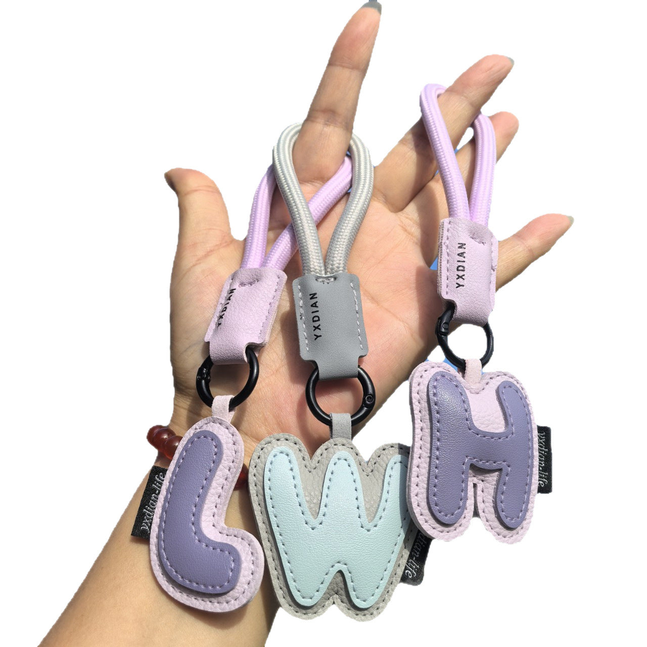 English Letters Cross-Border Good Luck Keychain Pendant Anti-Lost Couple Creative Stylish Men and Women Wedding Gifts Ins