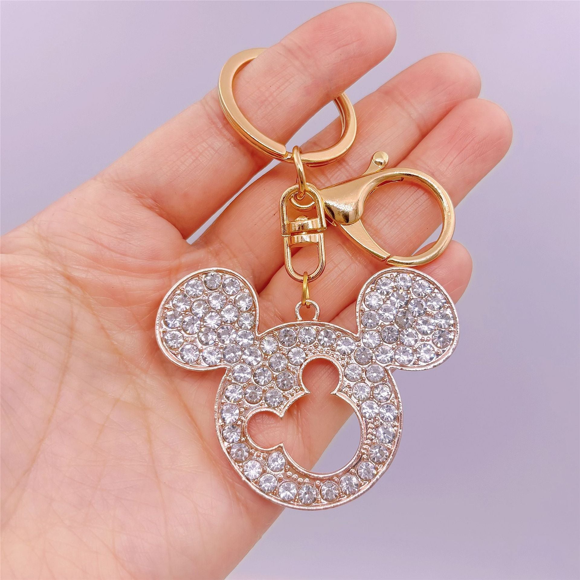 [Clearance specials] Cross-border European and American alloy diamond-encrusted cute animal keychain car pendant bag pendant