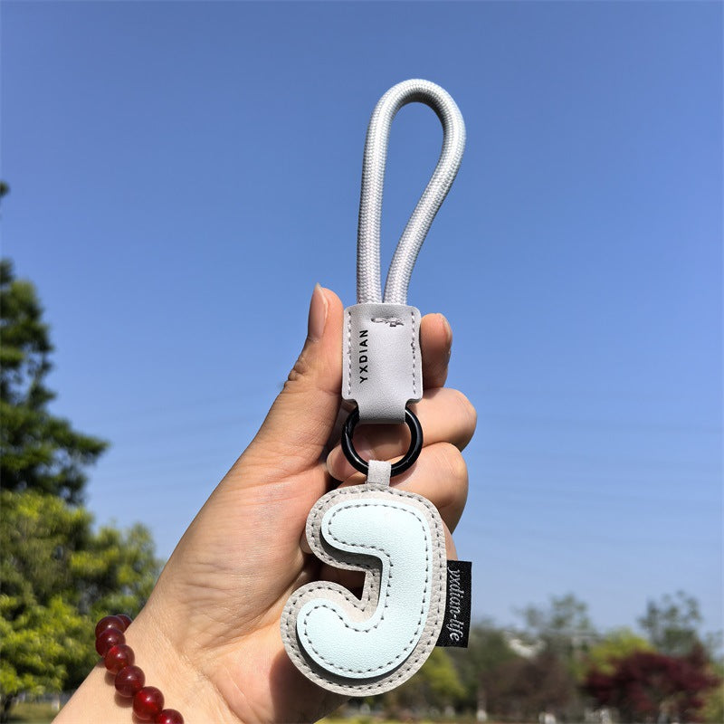 English Letter Cross-border Good Luck Keychain Pendant Anti-lost Couple Creative Personality Men's and Women's Wedding Gift Ins