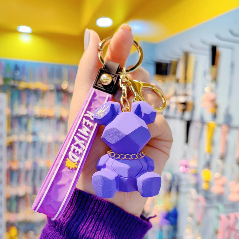 Resin Geometric Faceted Rabbit Keychain Cute Trendy Fashion Car Keychain Bag Pendant Wholesale