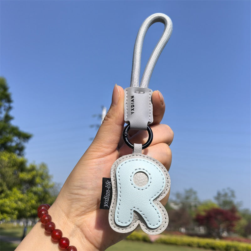 English Letter Cross-border Good Luck Keychain Pendant Anti-lost Couple Creative Personality Men's and Women's Wedding Gift Ins