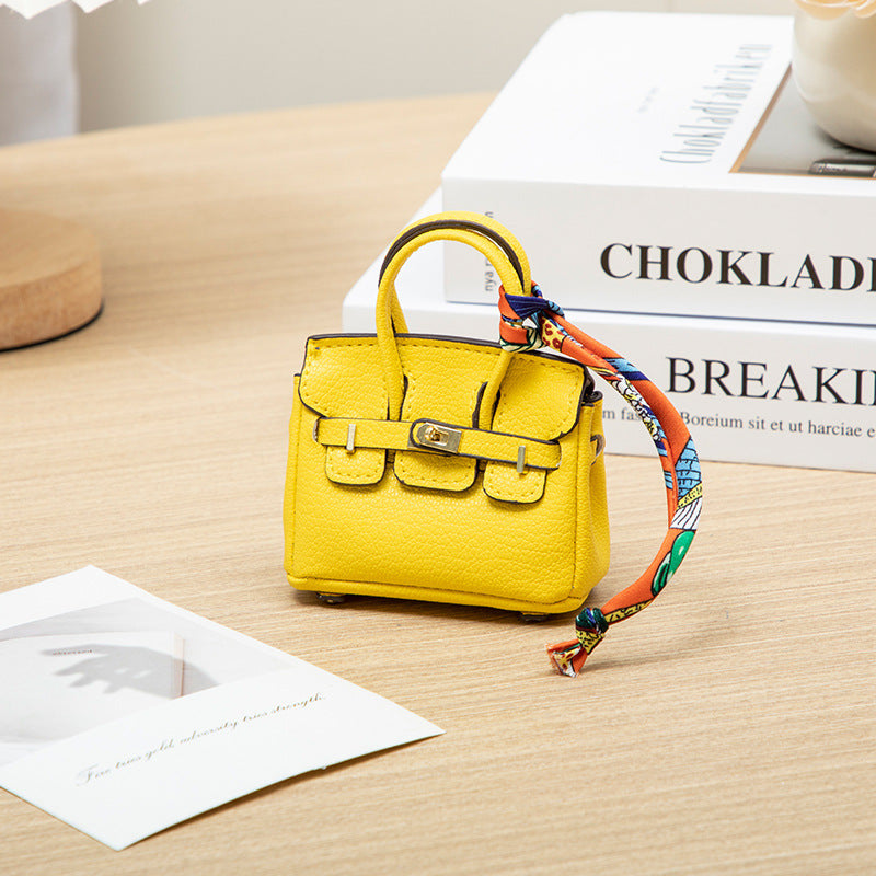 H Brand Bag Small Pendant Mini Platinum Bag Bucket Bag Cute Creative Car Keychain Accessory Earphone Lipstick Bag