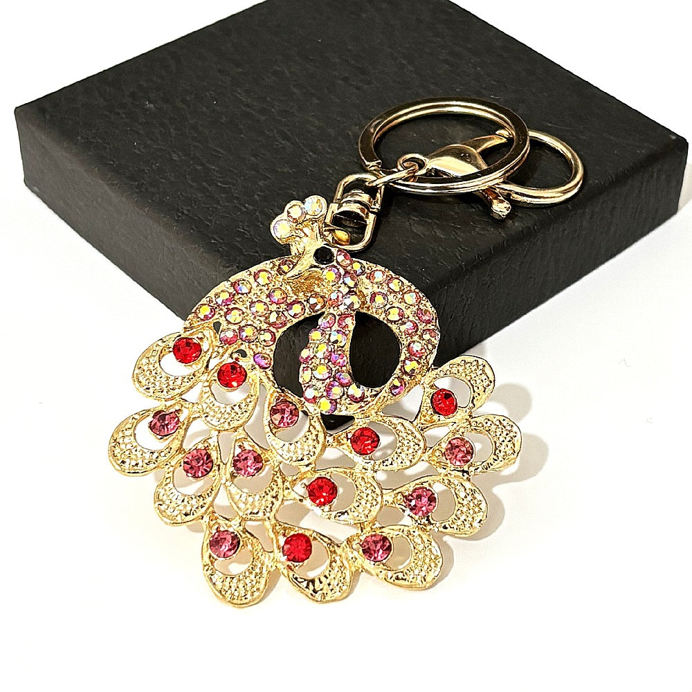 [Clearance specials] Cross-border European and American alloy diamond-encrusted cute animal keychain car pendant bag pendant