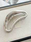 Unusual ~ ins high-grade silver gray design metal hairpin female head cold wind shark clip large grip clip