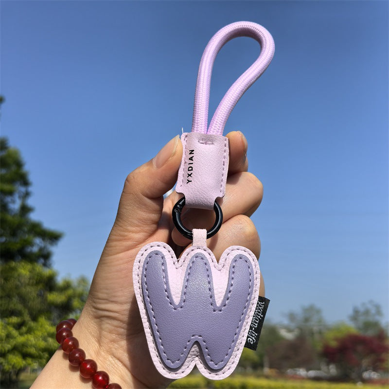 English Letter Cross-border Good Luck Keychain Pendant Anti-lost Couple Creative Personality Men's and Women's Wedding Gift Ins
