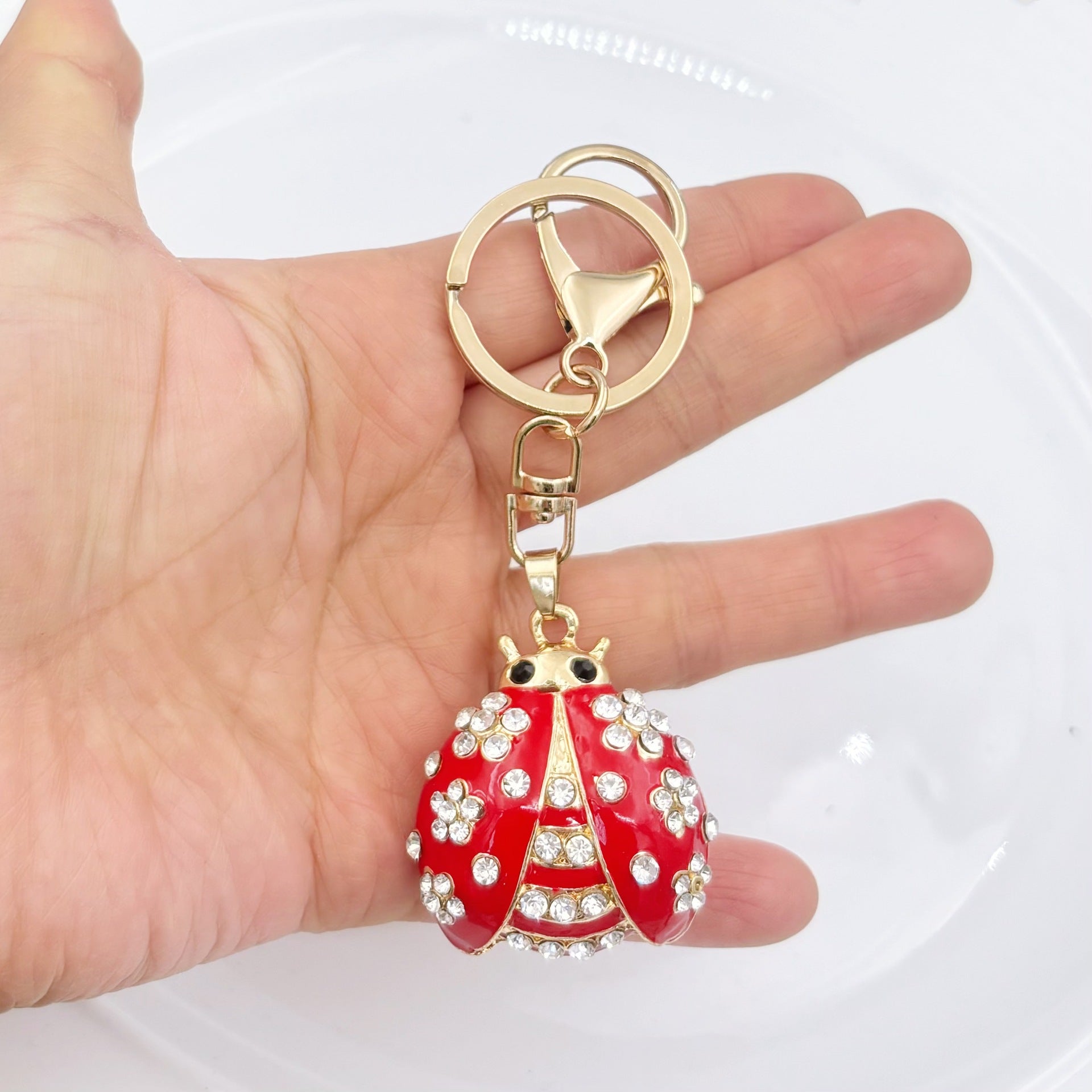 [Clearance specials] Cross-border European and American alloy diamond-encrusted cute animal keychain car pendant bag pendant