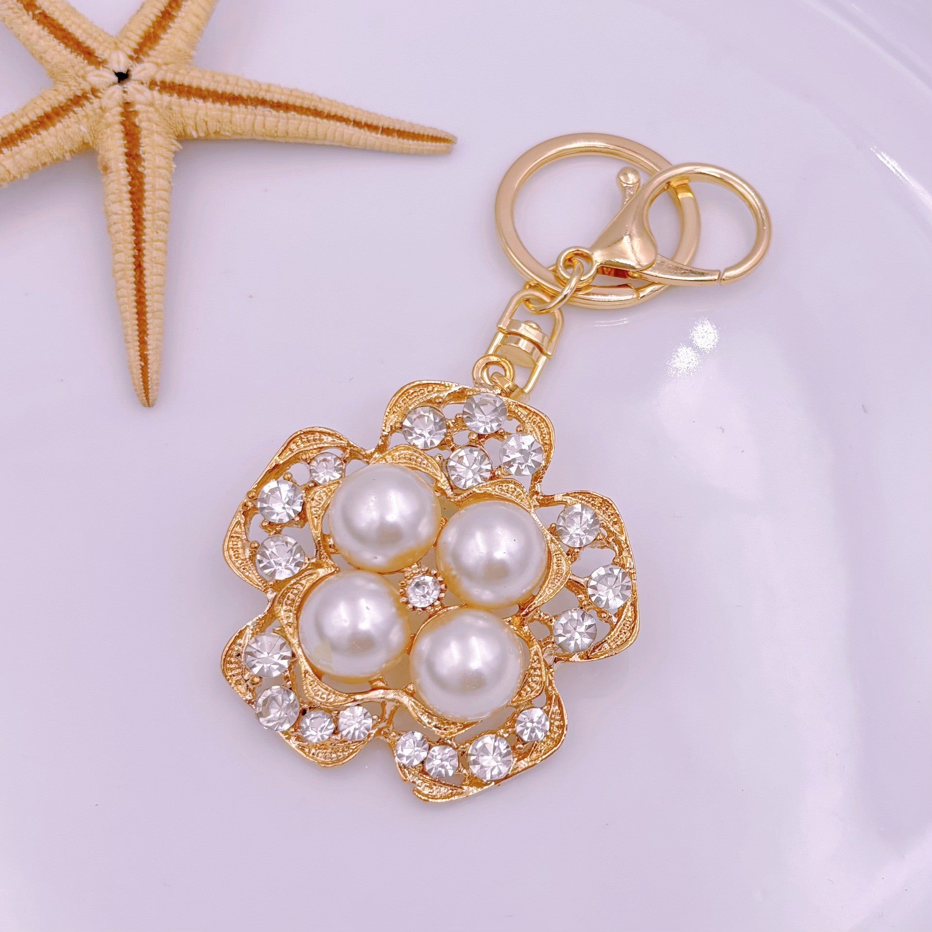 [Clearance specials] Cross-border European and American alloy diamond-encrusted cute animal keychain car pendant bag pendant