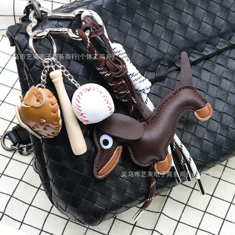 Cross-border Miu Bag Pendant Dachshund Doll Pendant School Bag Car Pendant Advanced Sense Keychain Gift