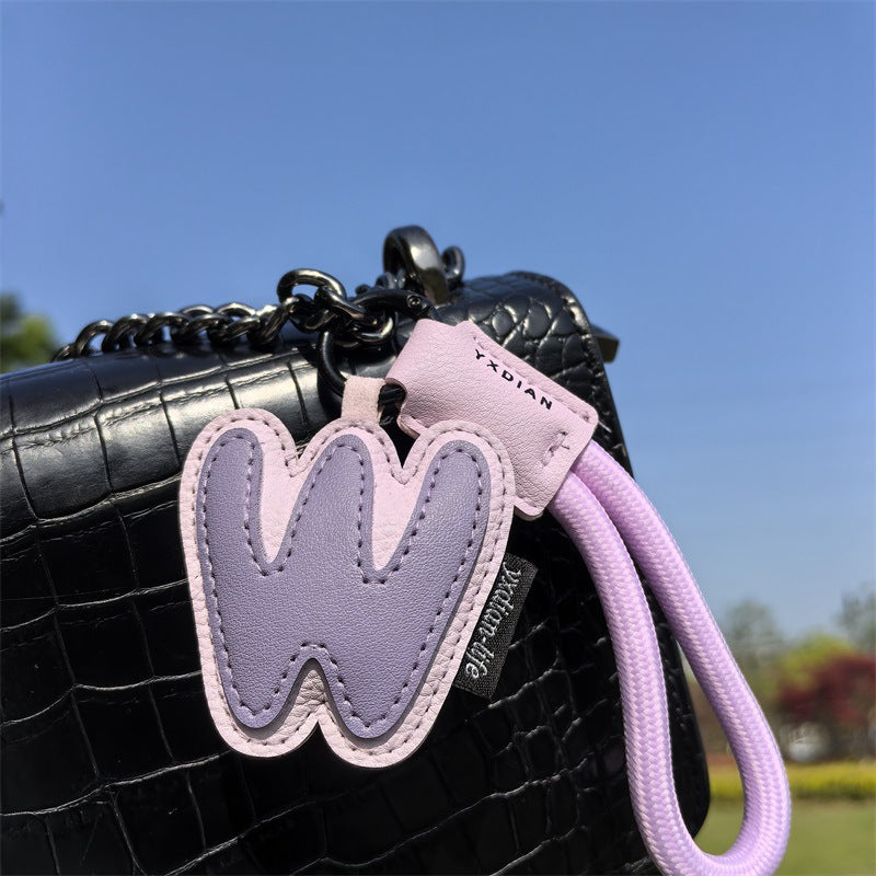 English Letter Cross-border Good Luck Keychain Pendant Anti-lost Couple Creative Personality Men's and Women's Wedding Gift Ins