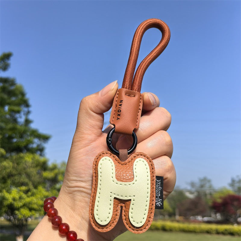 English Letter Cross-border Good Luck Keychain Pendant Anti-lost Couple Creative Personality Men's and Women's Wedding Gift Ins