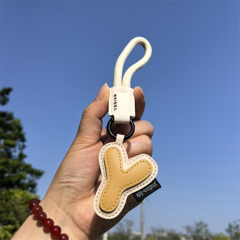 English Letter Cross-border Good Luck Keychain Pendant Anti-lost Couple Creative Personality Men's and Women's Wedding Gift Ins