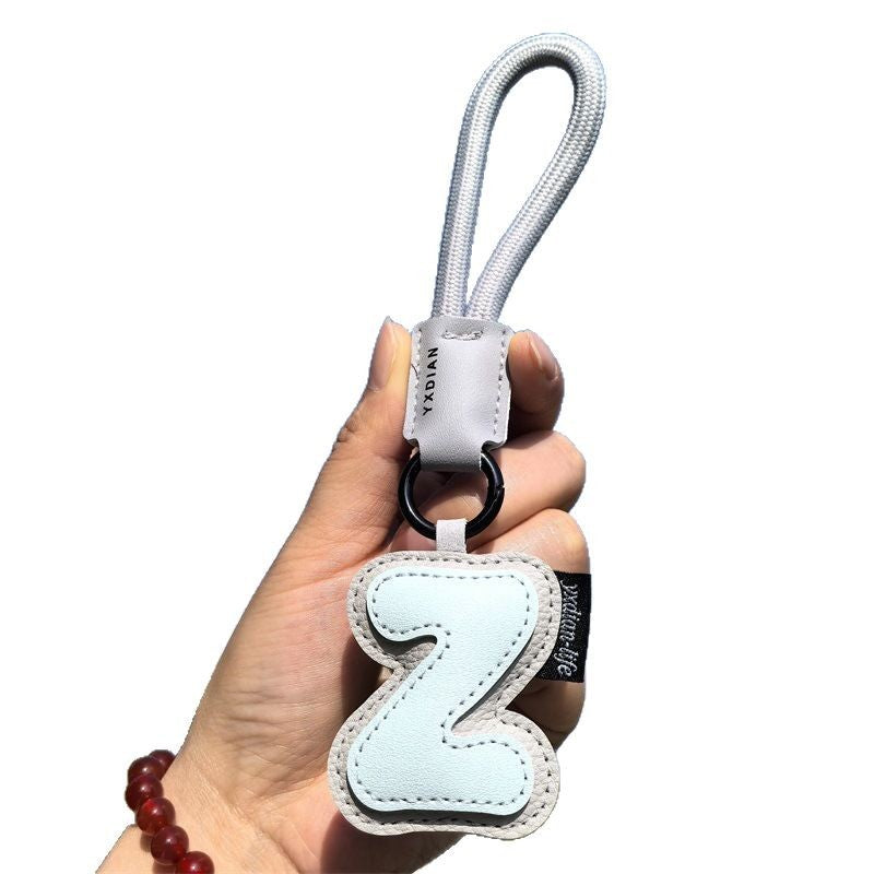 English Letter Cross-border Good Luck Keychain Pendant Anti-lost Couple Creative Personality Men's and Women's Wedding Gift Ins