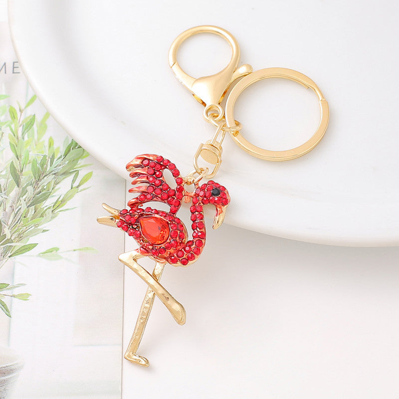 [Clearance specials] Cross-border European and American alloy diamond-encrusted cute animal keychain car pendant bag pendant