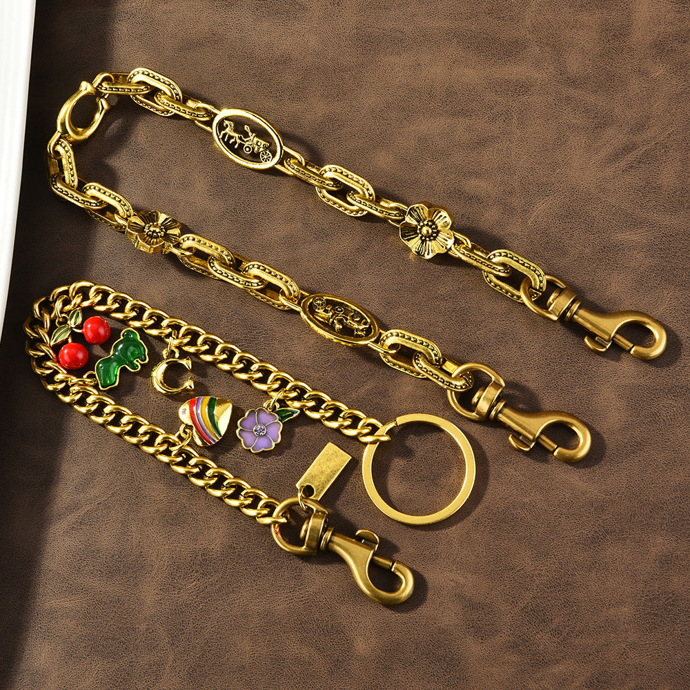 Factory Direct Sales Cherry Keychain Bag Pendant Glitter Cherry Bag Decoration Multi-Color Fashion Car Keychain Pendant