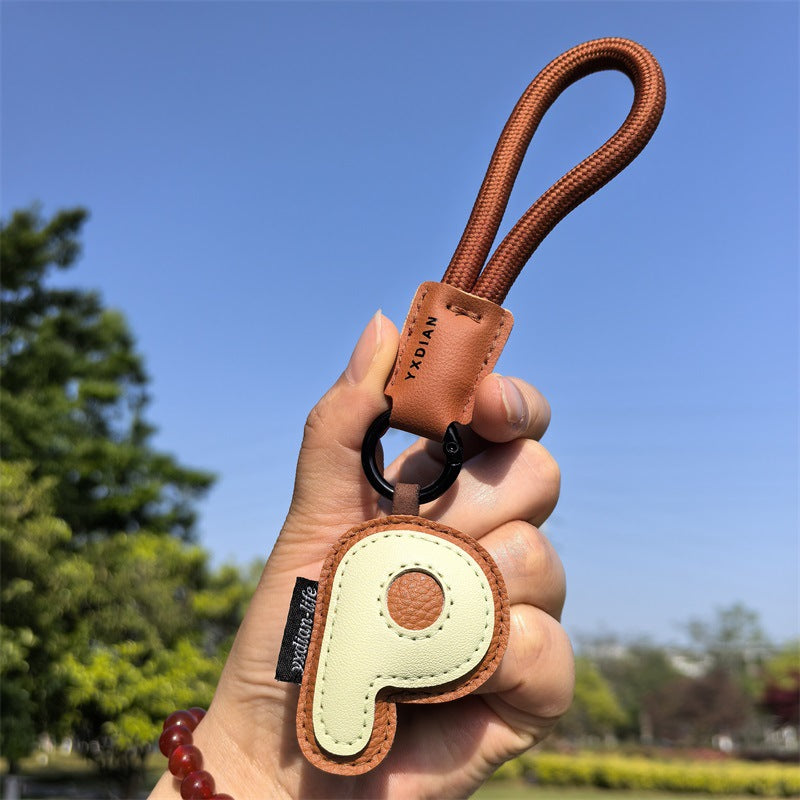 English Letter Cross-border Good Luck Keychain Pendant Anti-lost Couple Creative Personality Men's and Women's Wedding Gift Ins