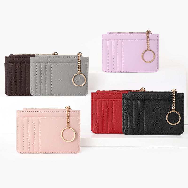 New zipper ladies coin purse Korean mini keychain small wallet multi-card card holder card bag manufacturers wholesale
