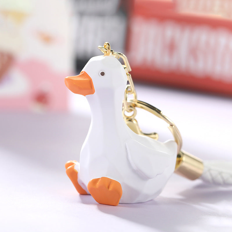 Cartoon resin New Cut duck key chain mobile phone bag pendant adorable cute car key chain