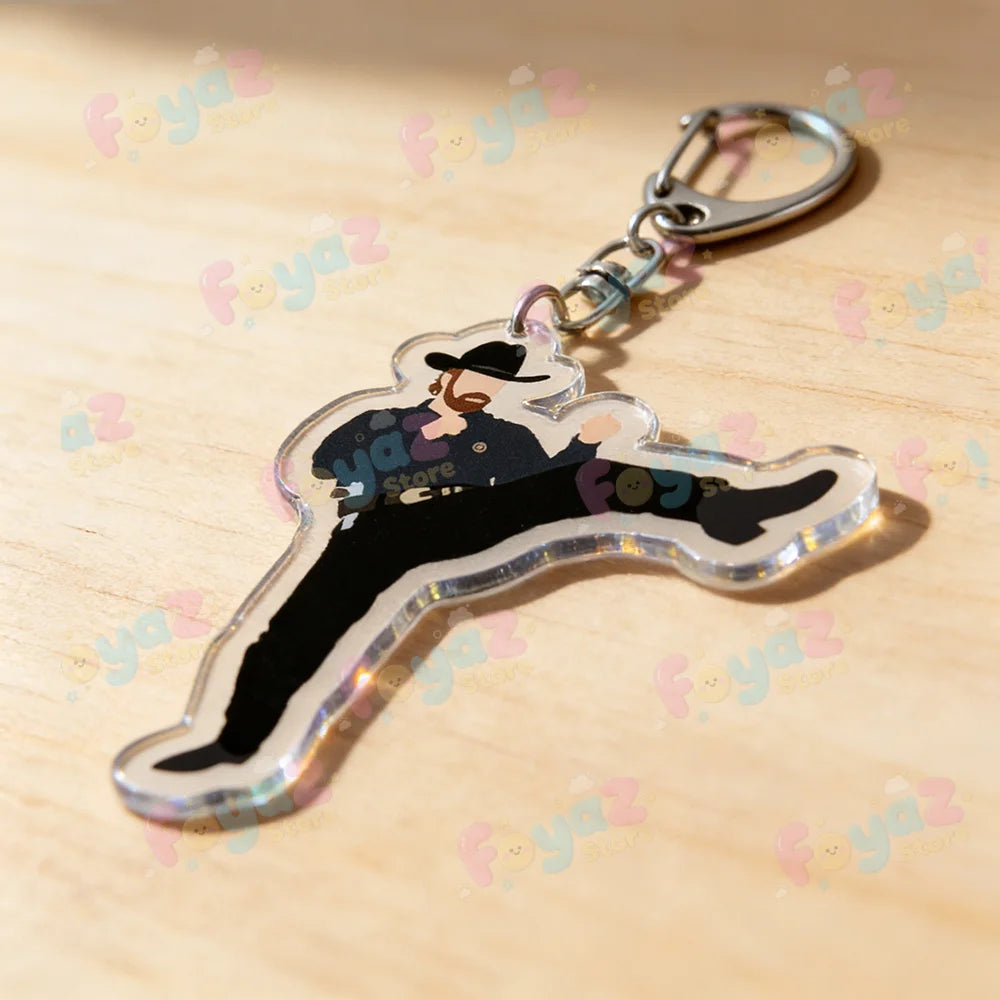Funny Chuck Norris Actor Keychains for Accessories Bag Charm Meme Keyrings Jewelry Friends Birthday Gifts
