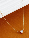 Gold Diamond Pendant Necklace  Plated Stainless Steel Jewelry Zircon Pendant Necklace for Women
