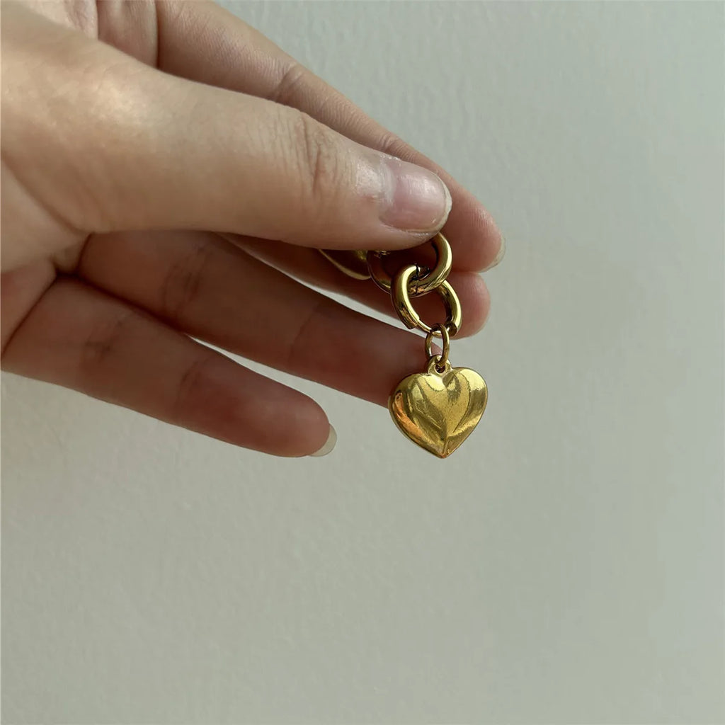 New Style Stainless Steel Heart Drop Huggie Earrings For Women Girlfriend Earrings Jewelry Valentine's Day Gifts