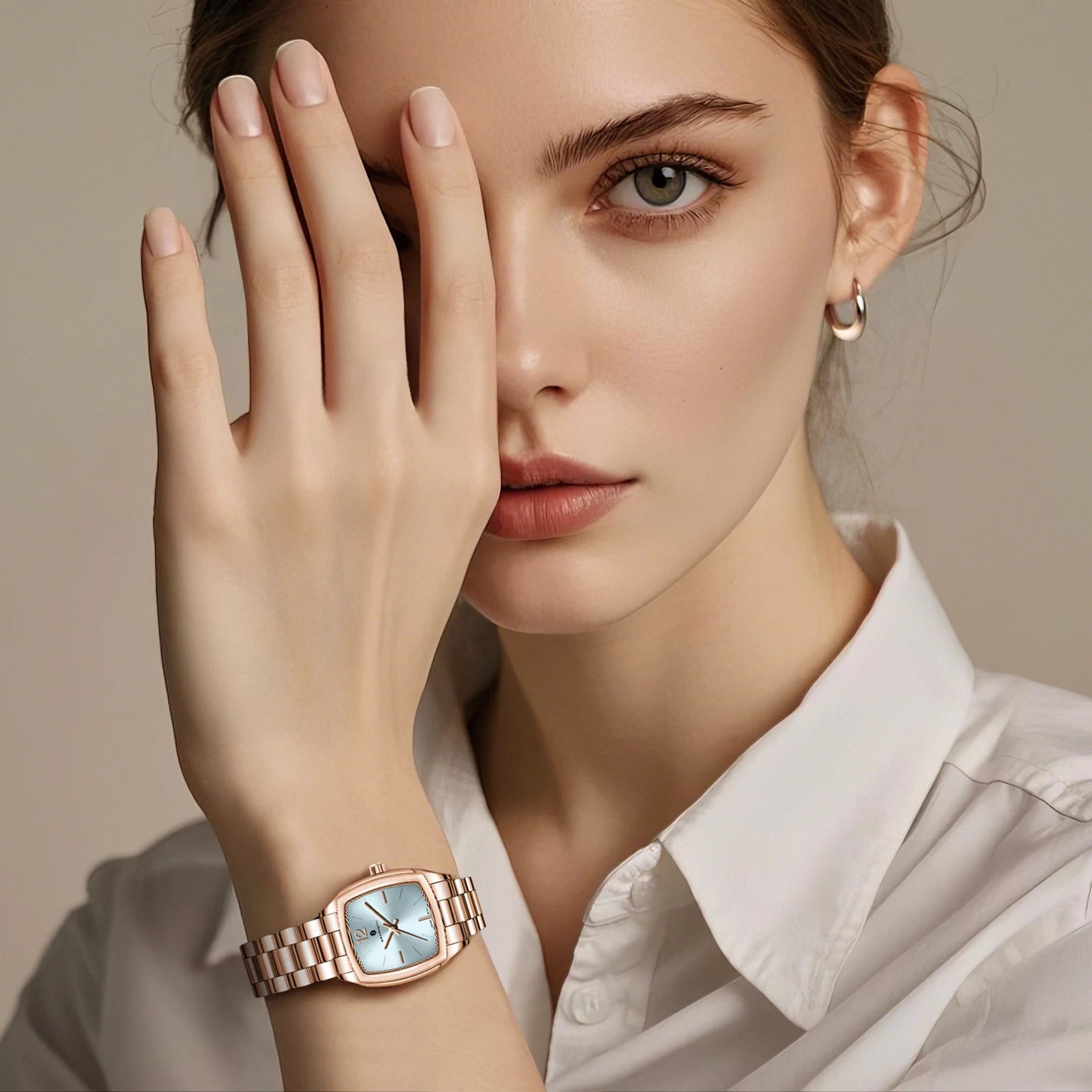 SAPPHERO Elegant Women's Watch Luxury Ultra Thin Stainless Steel Quartz Watch Light Luxury Waterproof Watch Sports Wrist Watch