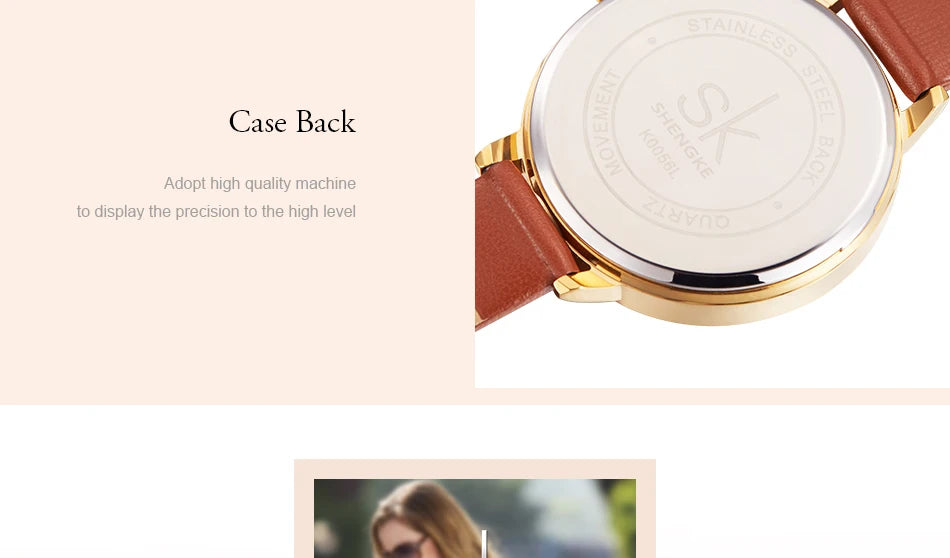 SHENGKE New Fashion Women Watches Top Brand Elegant Woman's Quartz Wristwatches Luxury Golden Clock for Lady Relogio Feminino