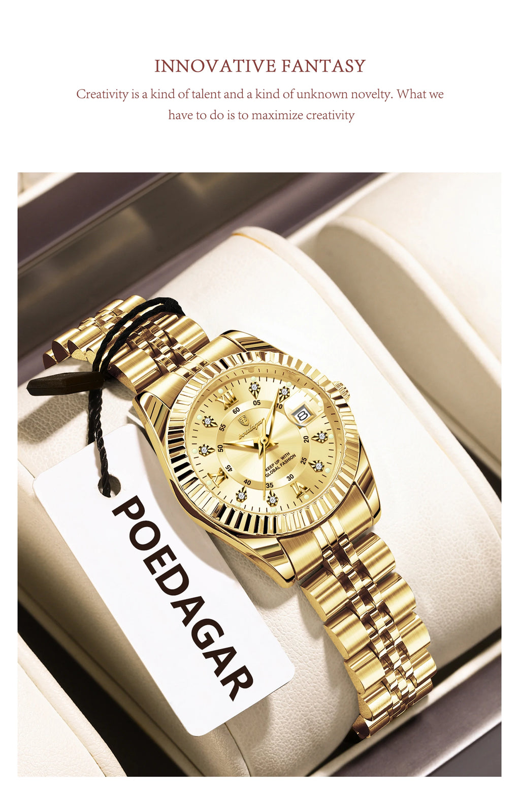 POEDAGAR Fashion Women's Wristwatch Waterproof Luminous Date Elegant Ladies Watches Stainless Steel Quartz Watch For Women Reloj