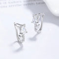 925 Sterling Silver Huggie Hoop Earrings with Pear & Marquise Cut Cubic Zirconia, Hypoallergenic Ear Buckles for Women