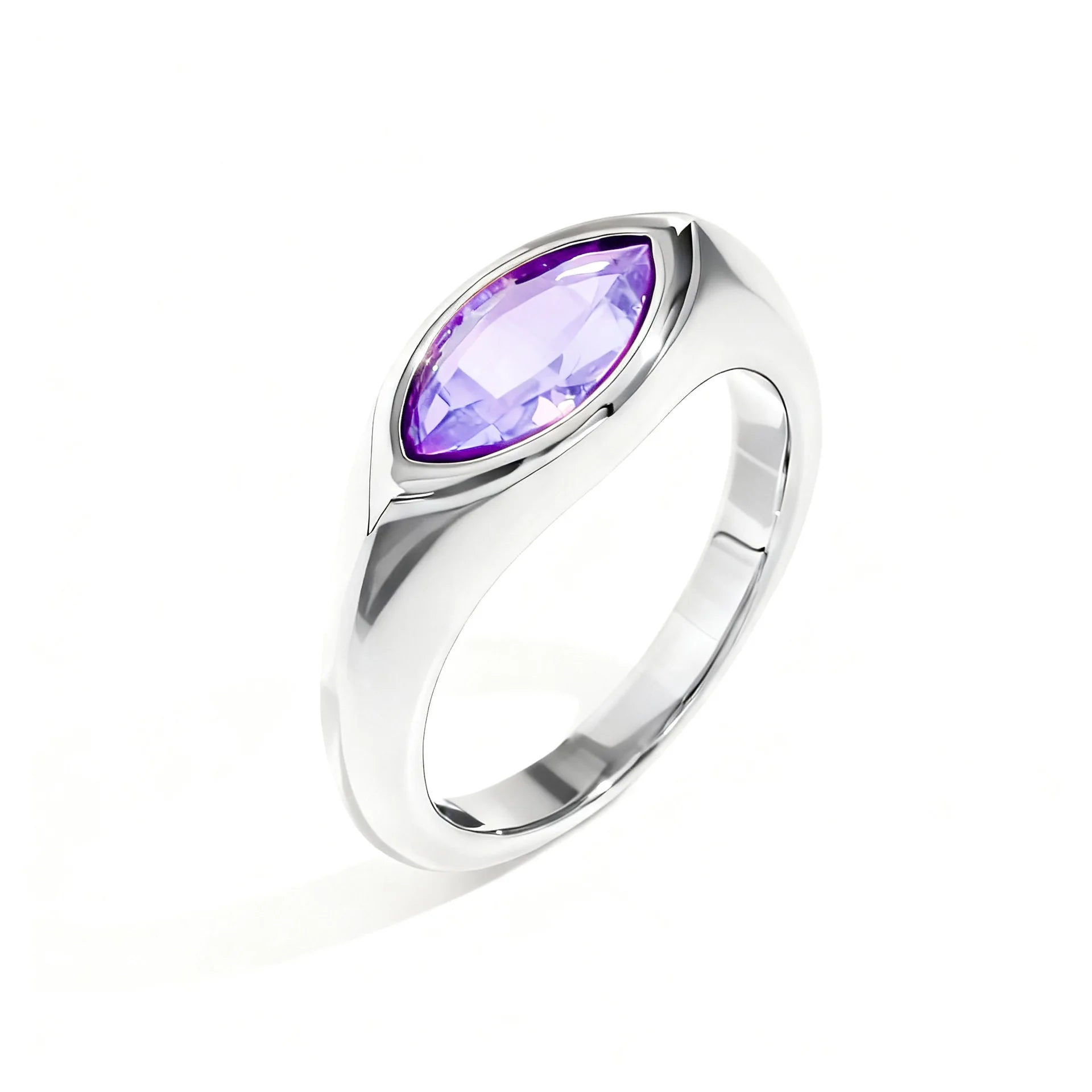 Women's Titanium Steel Marquise Cut Ring  4 Colors Korean Inspired Light Luxury Jewelry Hypoallergenic Stackable Dainty Ring