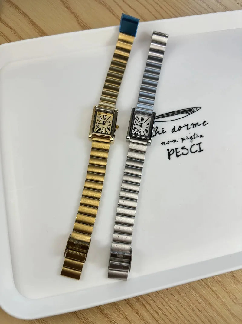 Vintage Small Gold Watch for Women Luxury Rectangular Watch Classic Quartz Women's Wristwatch Dropshipping Relojes Para Mujer