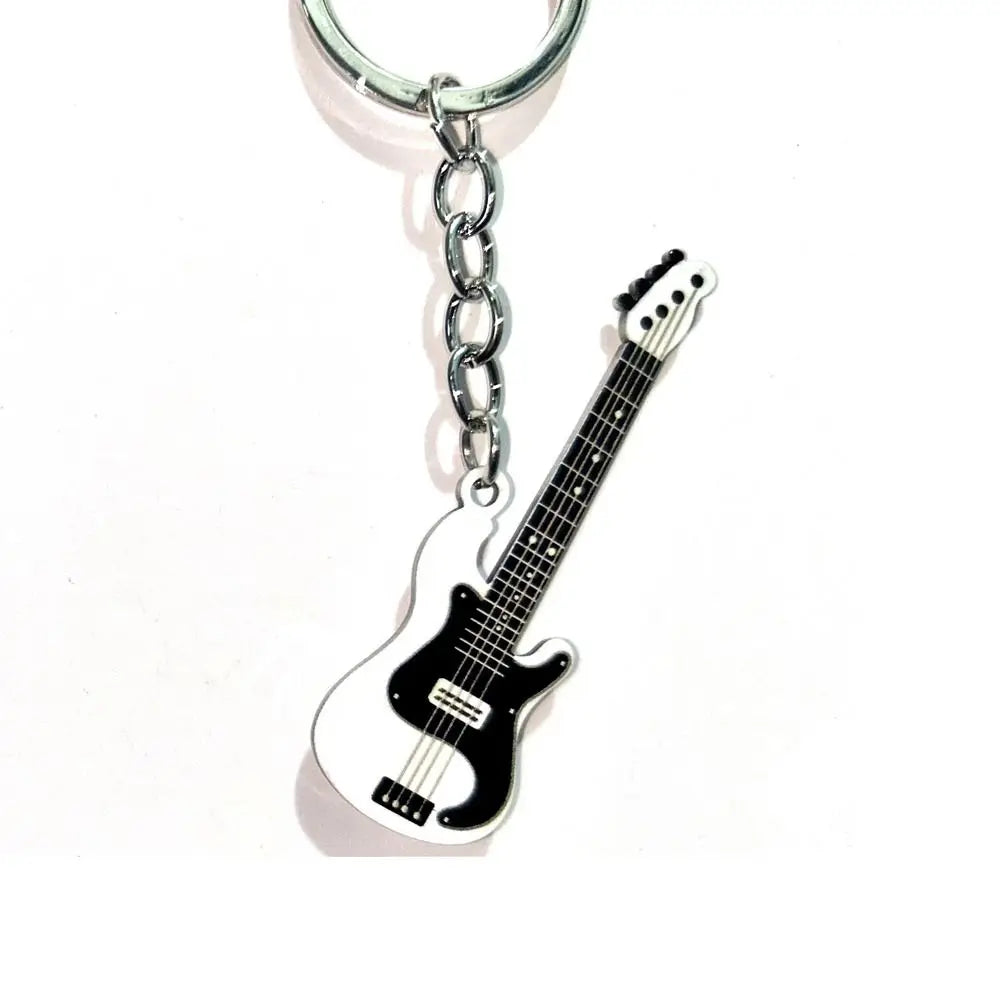 Key Chain Hip Hop Guitar Key Chain Cool Metal Guitar Keyring Creative Colorful Musical Instrument Keychain Man Women