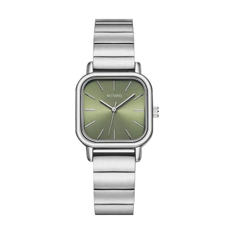 Stainless Steel Watch Women's Ins Style Simple Student Quartz Watch Casual Fashion Versatile Luxury Small Square Wristwatch