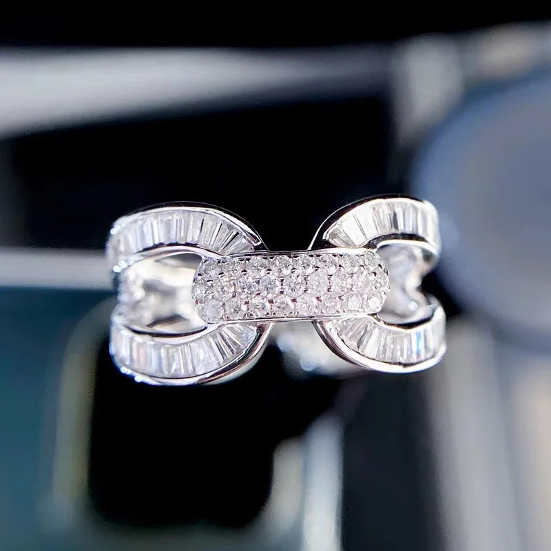 Huitan Creative Design Wedding Rings for Women Modern Fashion New Finger Accessories Engagement Party Temperament Female Jewelry