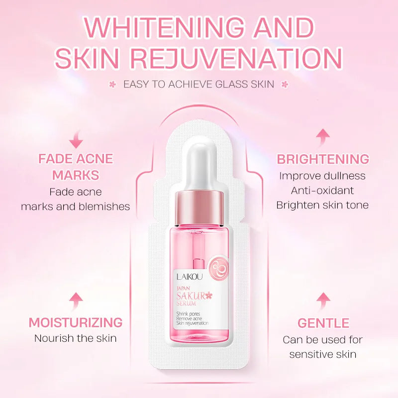 LAIKOU 20pcs Japan Sakura Serum Anti-Aging Whitening Moisturizer Nourish Repairing Brightening Rejuvenation Skin Face Serum Care