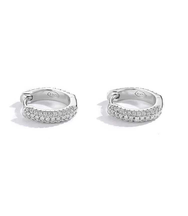 EUREKA Moissanite Hoop Earrings for Women 18K Real Gold Plated Sterling Silver Hypoallergenic Lab Created Diamond Huggie Earring