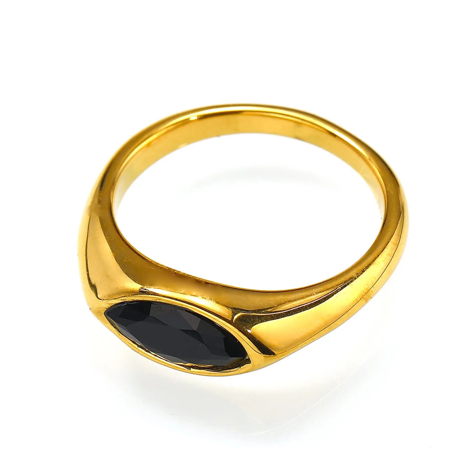 Women's Titanium Steel Marquise Cut Ring  4 Colors Korean Inspired Light Luxury Jewelry Hypoallergenic Stackable Dainty Ring