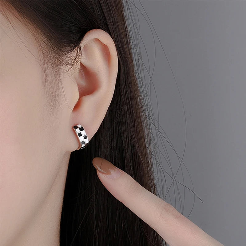 Multicolour Enamel Hoop Earrings for Women 925 Silver Needle Candy Color Huggie Earrings Trendy Party Girls Jewelry Gift