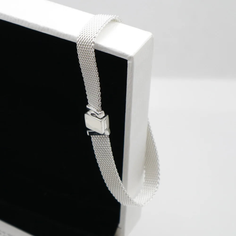 925 Sterling Silver Charm Bracelet for Women Snake Chain & Mesh Chain Design DIY Beads Compatible Fashion Fine Jewelry Gif